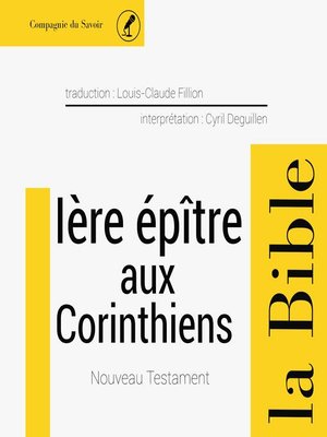 cover image of Première épître aux Corinthiens